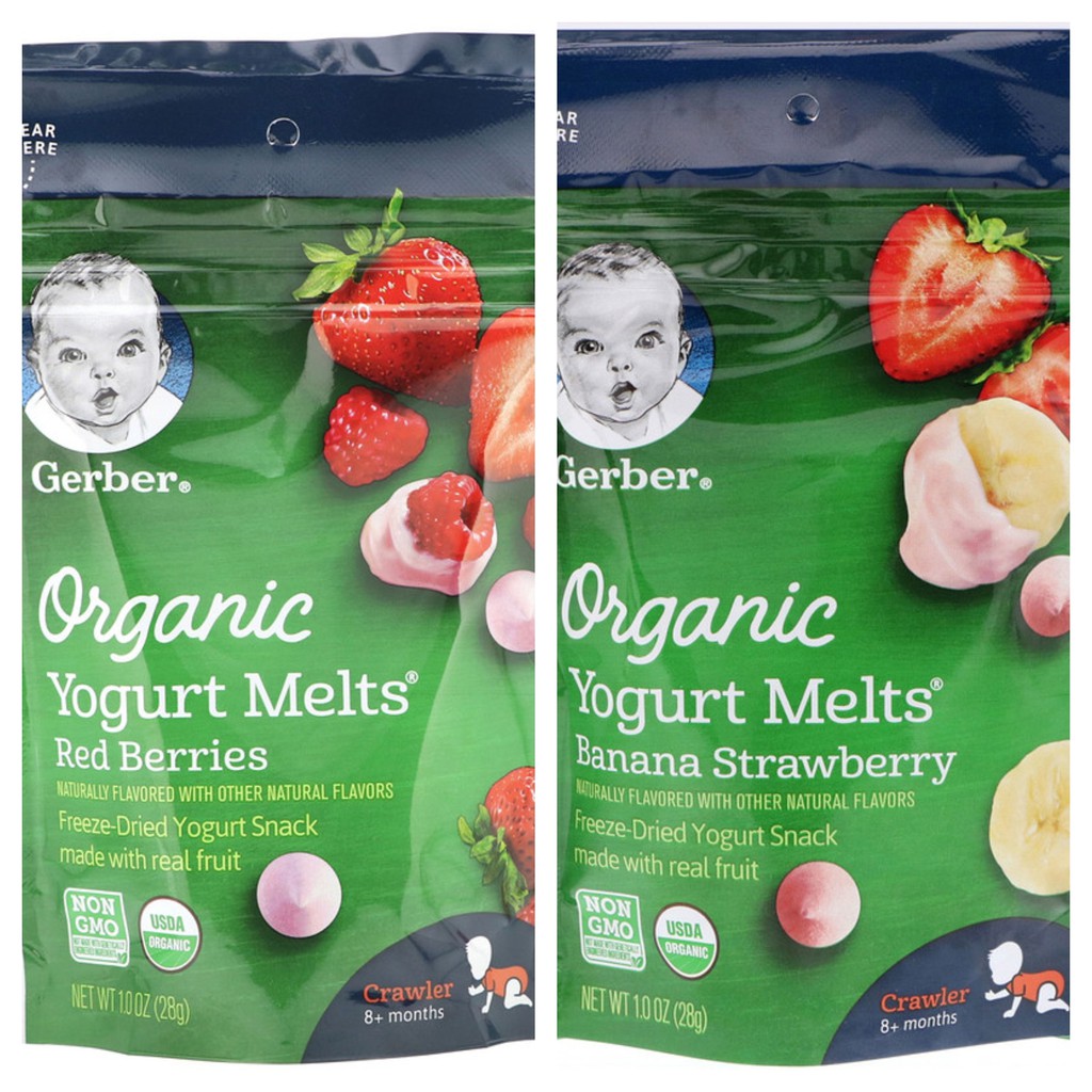 Pharmakg Gerber, Organic Yogurt Melts, 8 + Months,banana Strawberry Or 