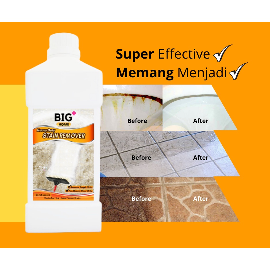 BIG+ Heavy Duty Stain Remover Toilet Floor Cleaner Liquid 1L/500ML