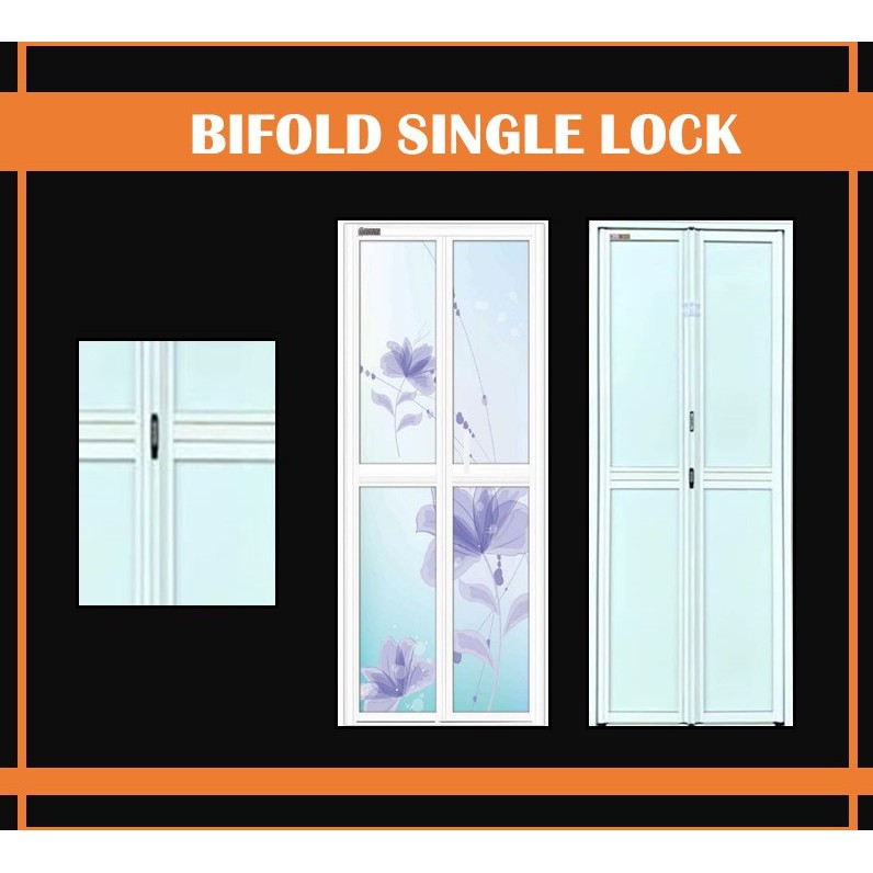 SINGLE LOCK Pintu  Lipat Untuk Tandas Bifold Toilet Door 