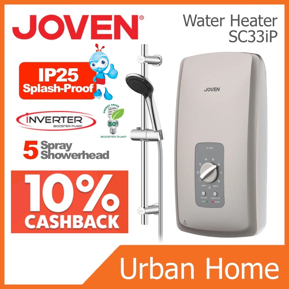 JOVEN Hot Shower Instant Water Heater with Pump (PC838P/838P/SC33iP