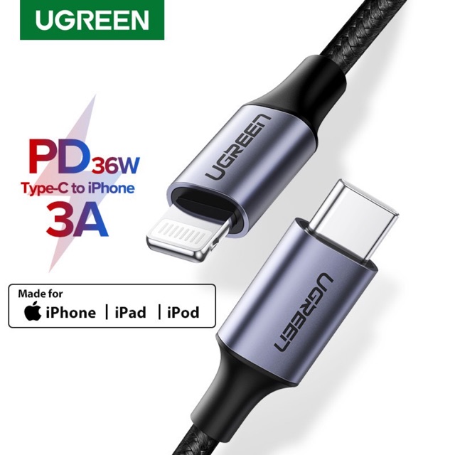 Ugreen Mfi Braided Usb C To Lightning 36w Pd Fast Charging Usb Type C Cable Data Cable For 4578