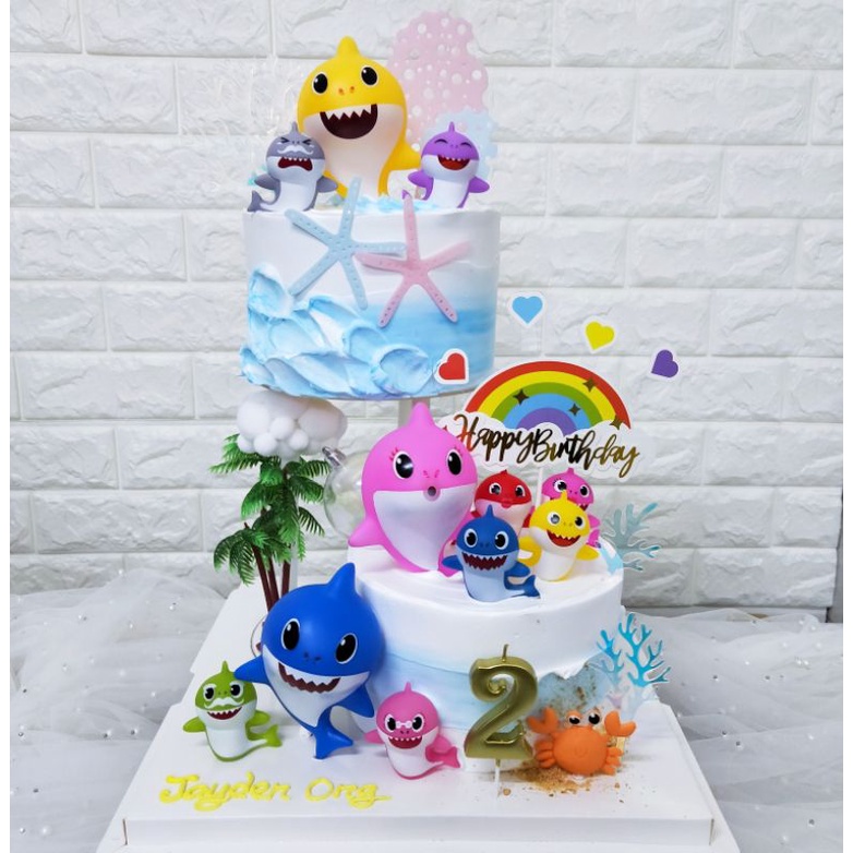 Buy Imochi 鲨鱼宝宝蛋糕装饰插牌摆件baby Shark Cake Topper Decoration Seetracker Malaysia