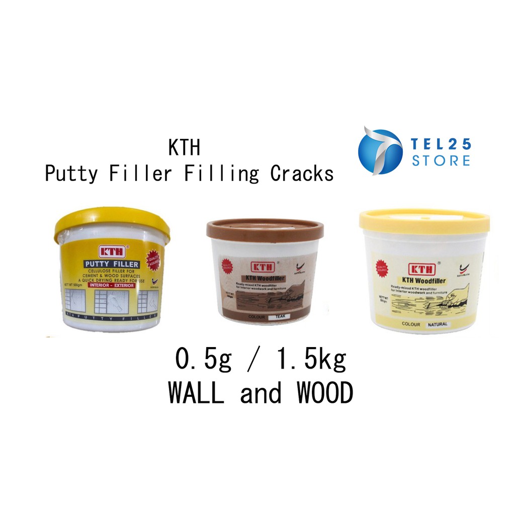 [ 1 UNIT ] KTH Putty Filler Filling Cracks / Holes / wood / wall (0.5KG