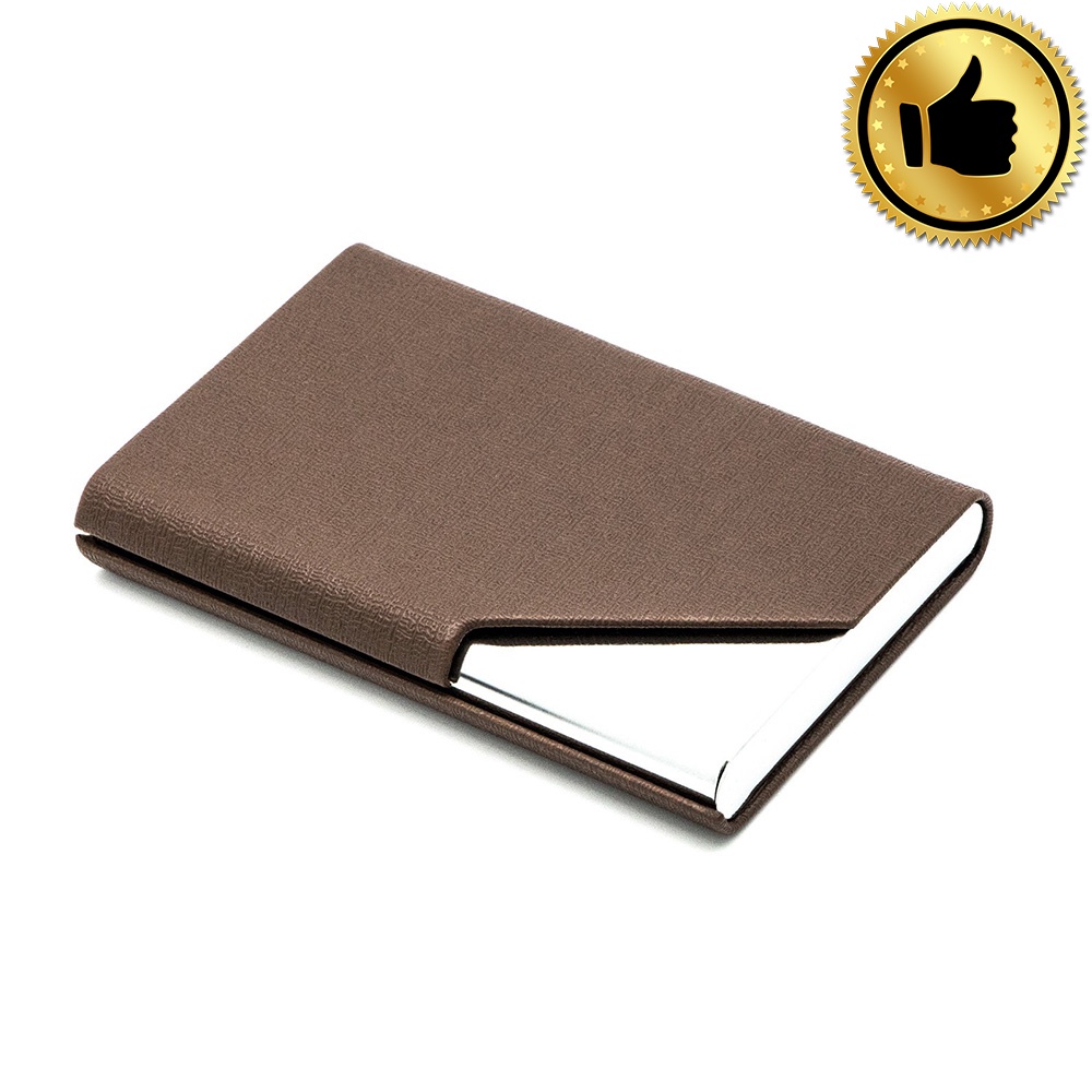 Leather Type Name Card Holder Brown (BEST) Shopee Malaysia
