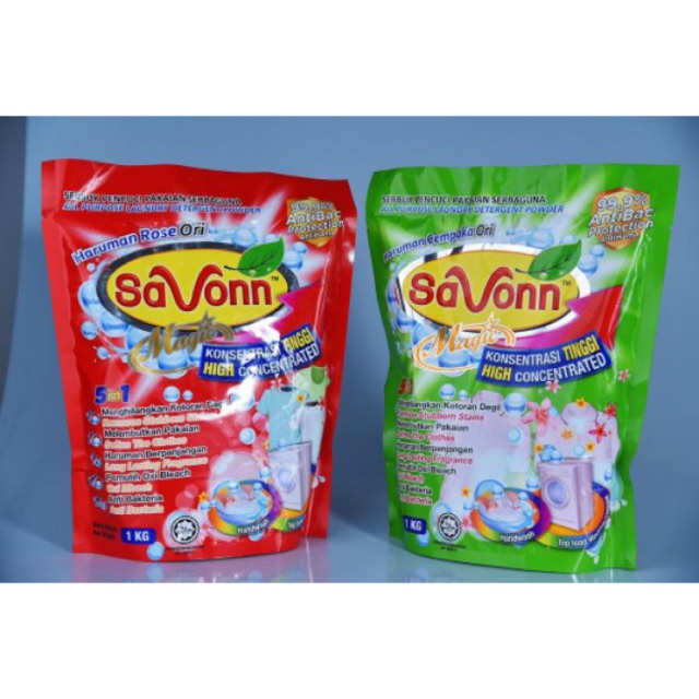  SABUN  SAVOON MAGIC 1KG SERBUK  PENCUCI 5 IN 1 SHP0087 