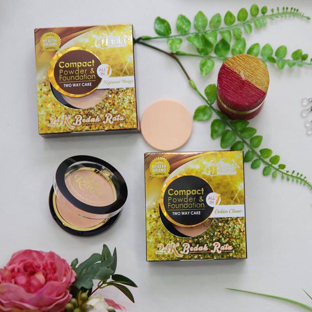 Vasia Compact Powder & Foundation (24K Bedak Ratu)