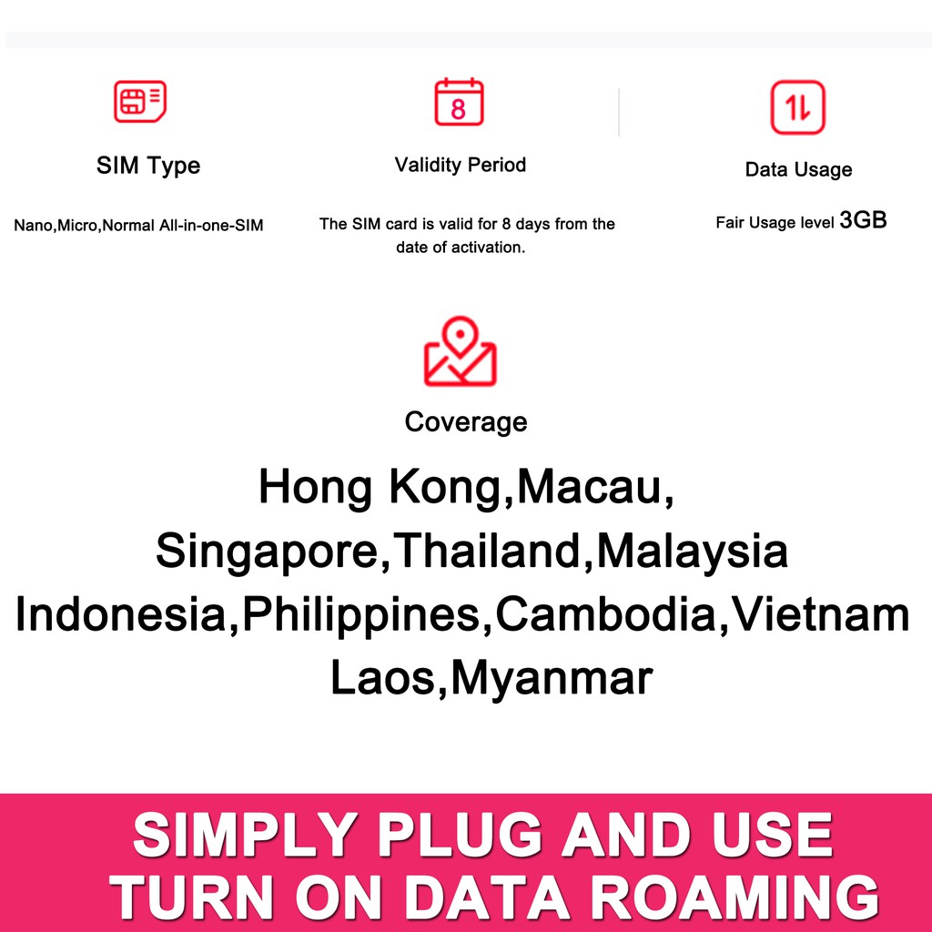 Buy Indonesia,Philippines,Cambodia,Vietnam,Hong Kong,Macau,Singapore,Thailand,Myanmar  Laos Travel Sim Card | Seetracker Malaysia