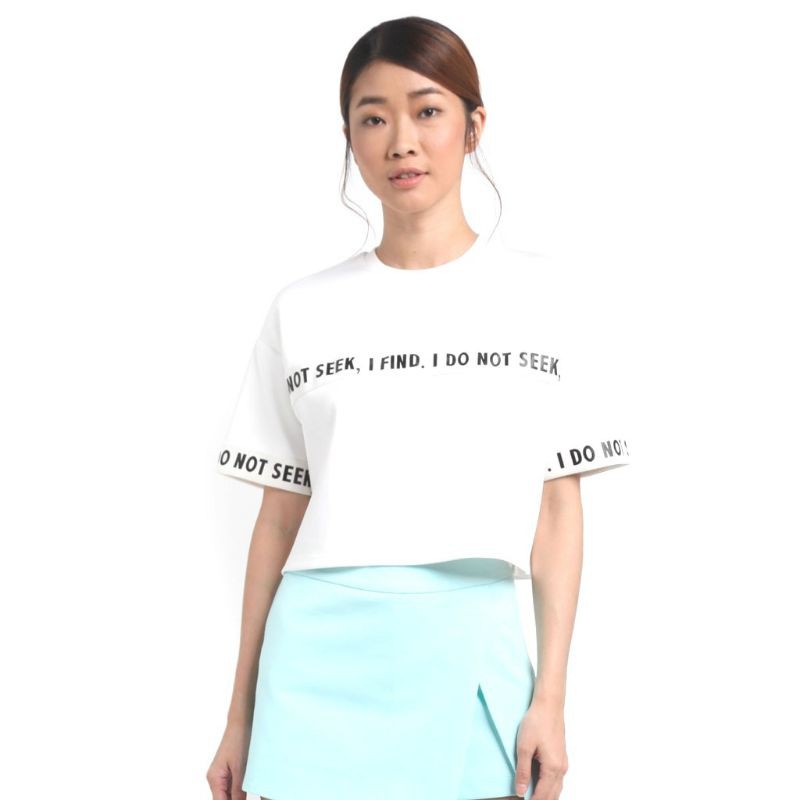 Kitschen Do Not Seek Crop Top White Shopee Malaysia