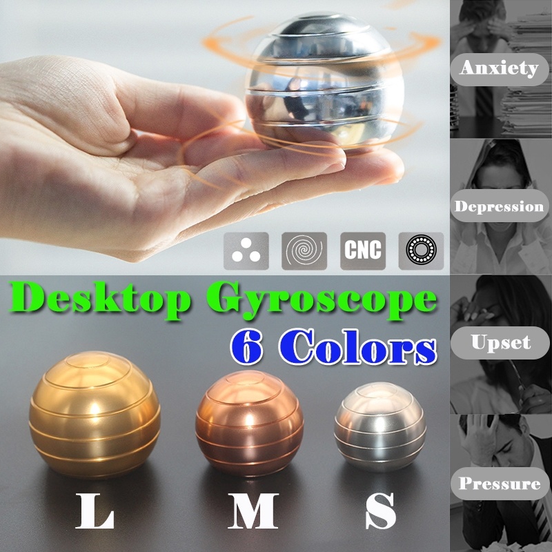 Fidget Toy Desktop Decompression Rotating Spherical Gyroscope