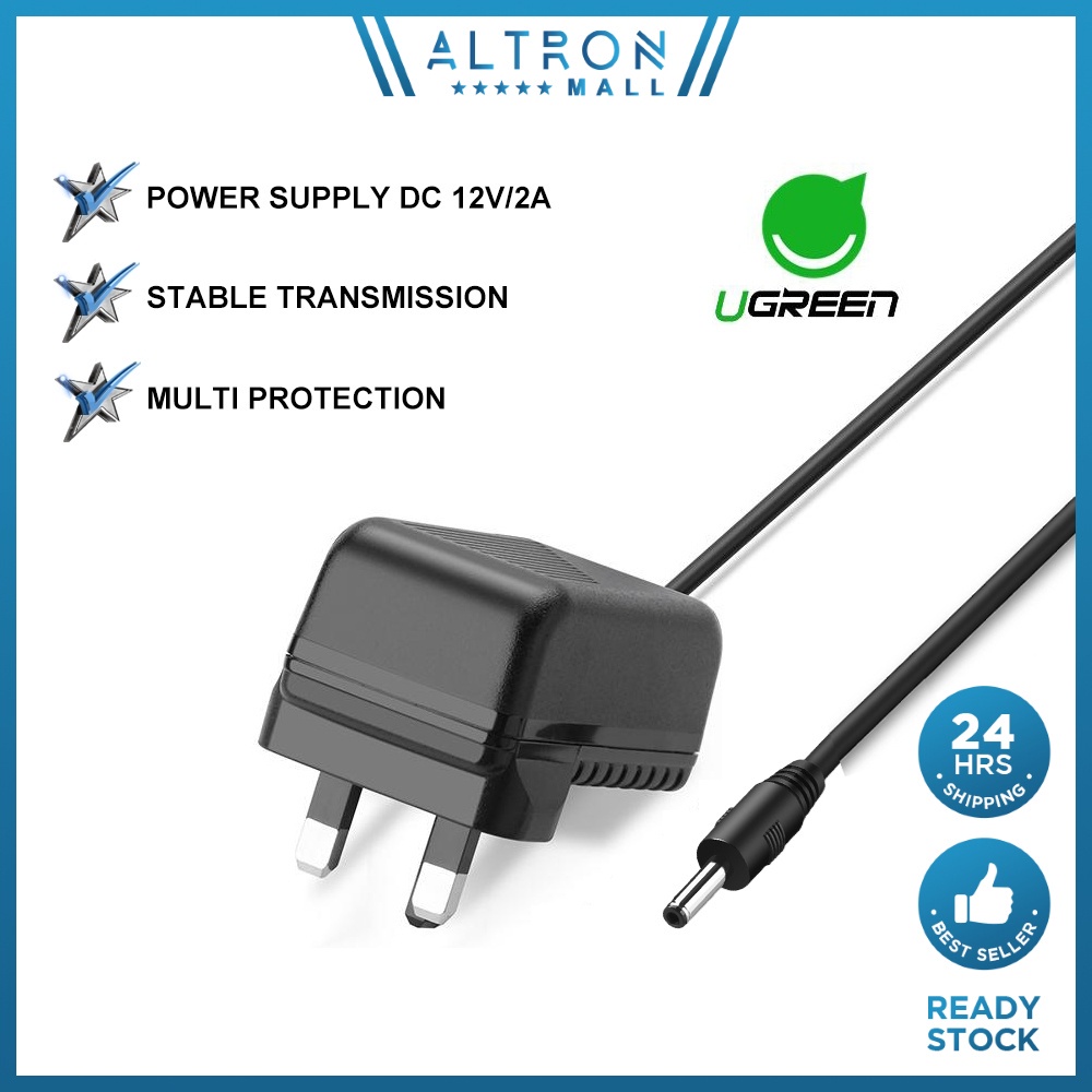 UGREEN UK Power Adapter 12V 2A DC 5.5mmx2.5mm 2.1mm Power Charger Adapter Power Supply 3.5 HDD Led Modem Router
