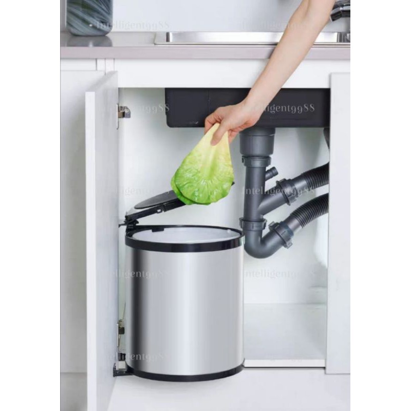 PIO KITCHEN BUILTIN 14 LITRES TRASH CAN STAINLESS STEEL