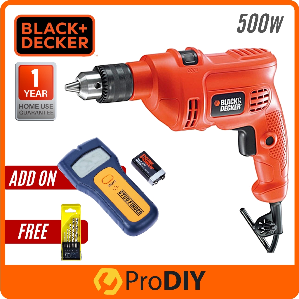 Black Decker Kr504re Hammer Drill 500w 10mm Foc Concrete Drill Bit Shopee Malaysia