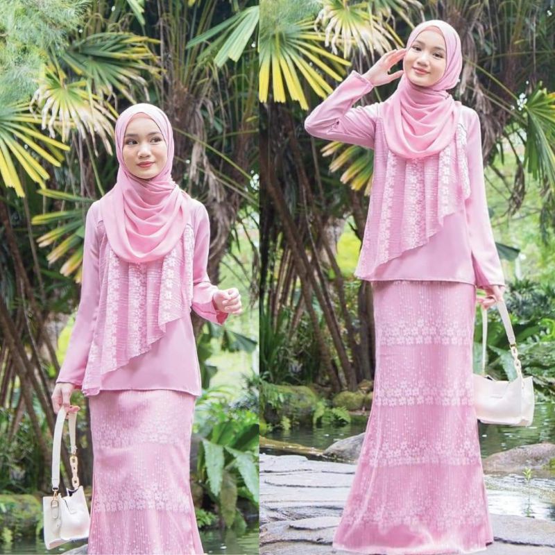 Kurung Vanessa plain baju kurung lace | Shopee Malaysia