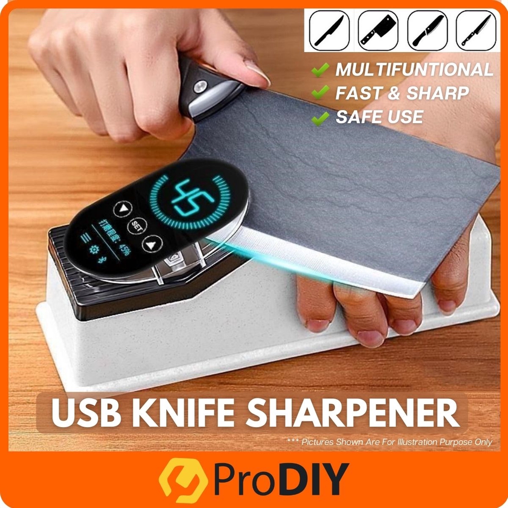 USB Electric Knife Sharpener Automatic Adjustable Tool Grinding for Kitchen Scissor Sharpening Machine Grinding Stone