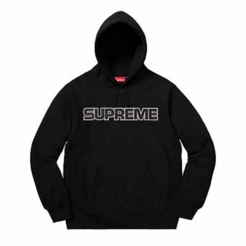 Supreme Supreme Perforated Leather Hooded Sweatshirt Black L FW18 ...