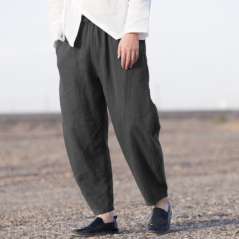 mens casual drawstring trousers