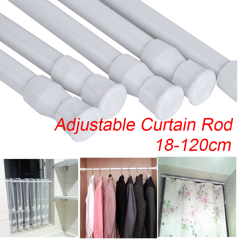 Multifunctional Adjule Bathroom Shower Curtain Rods Metal Voile Extendable Tension Telescopic
