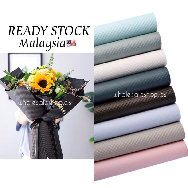 kertas bouquet pembalut hadiah wrapping paper bouquet ✬🇲🇾READY.S⚡️10Pcs 3D Stamp Craft Paper Korea Wrapping Paper Flow