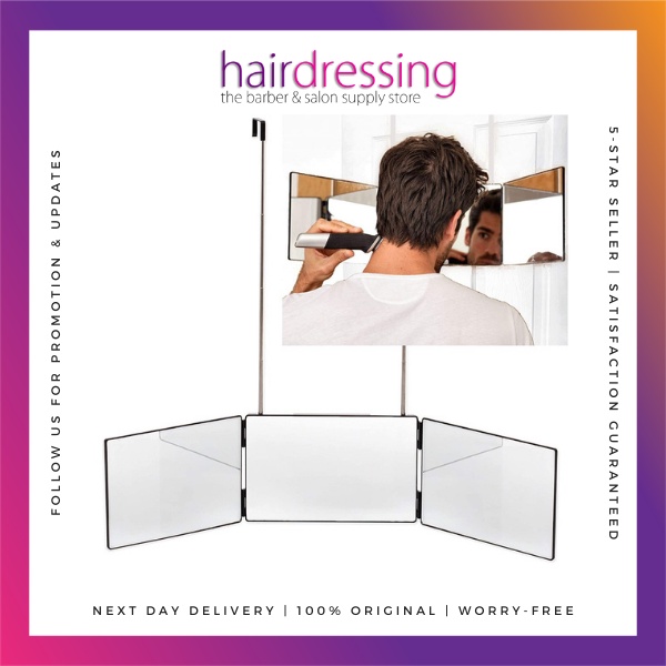 Self Hair Cut 360 Degree Viewing Angle Practice Mirror Wall-mounted 3 Way  Foldable Led Makeup Mirror for Hair Cutting | Shopee Malaysia