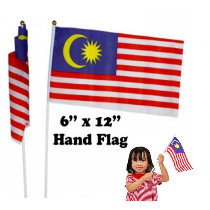 28 X 14 Cm Inch Hand Flag Bendera Tangan Malaysia Kain Pegang Kibar Jalur Gemilang Malaysian Merdeka Negaraku Shopee Malaysia