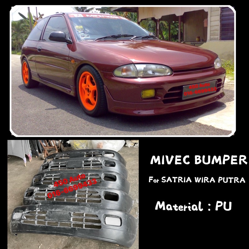 Proton Wira Satria Mivec Front Bumper Depan Material PU 1078 Bodykit
