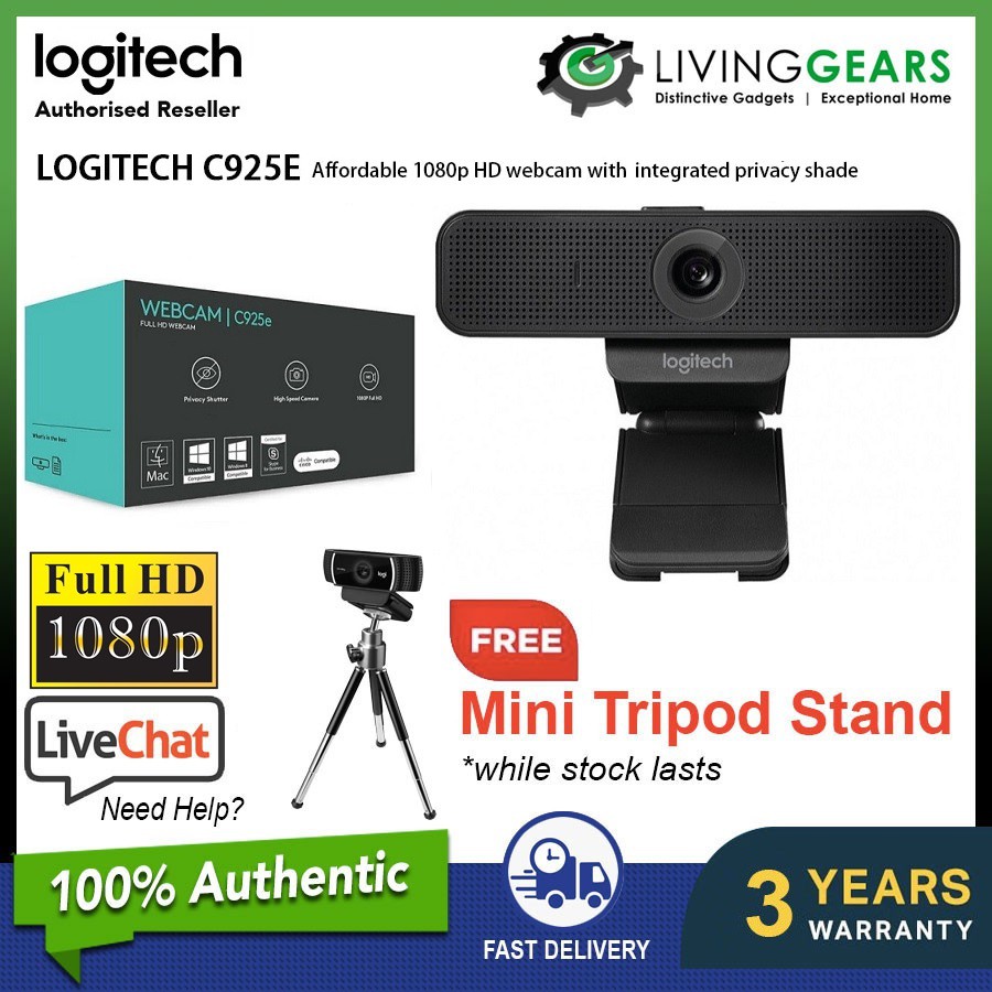 Logitech C925e C920 C922 Pro C615 C505 Stream Hd Webcam Skype Google Hangouts Facetime For Mac Shopee Malaysia