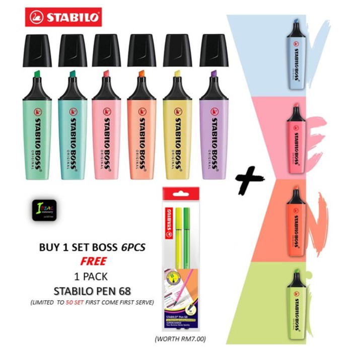 Aanleg overschrijving ingewikkeld OFFER)STABILO BOSS Original (PASTEL) Highlighter (Buy 6pcs FREE Stabilo Pen  68) | Shopee Malaysia