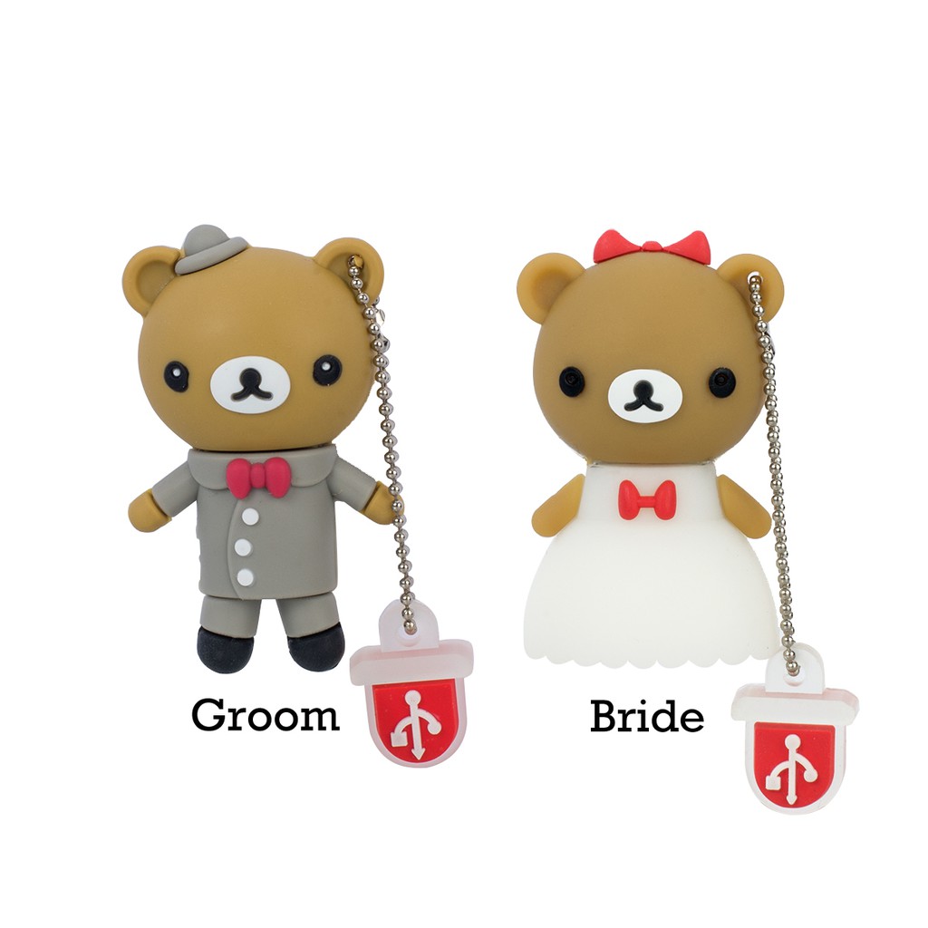 Lovely Bear Usb Drive 8gb 16gb 32gb Groom And Bride Pendrive U