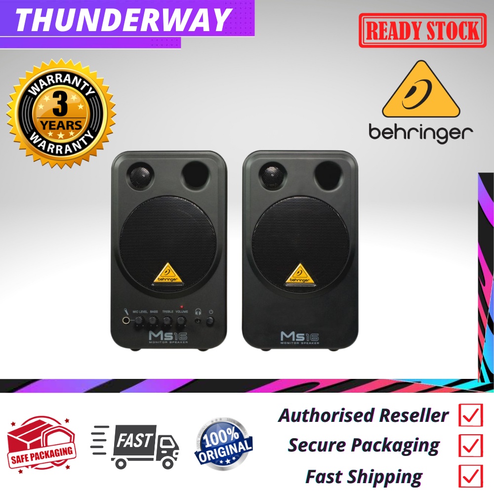 BEHRINGER MS16 16WATT Powered System Studio Monitor with 4" Woofer and