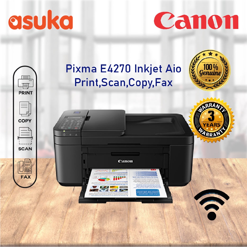Canon Pixma E4270 Inkjet Aio Printer (Duplex Print,Scan,Copy,Fax