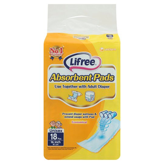 Lifree Absorbent Pads Unisex Adult Disposable Diapers 18PcsReady Stock