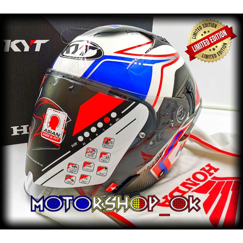 Honda Hrc Kyt Nfj Limited Edition Double Visors Helmet Shopee Malaysia