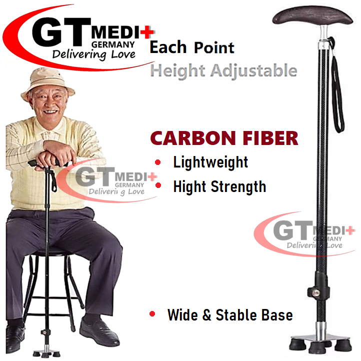 GT MEDIT GERMANY Adjustable Height Carbon Fiber Cane Walker Crutch ...