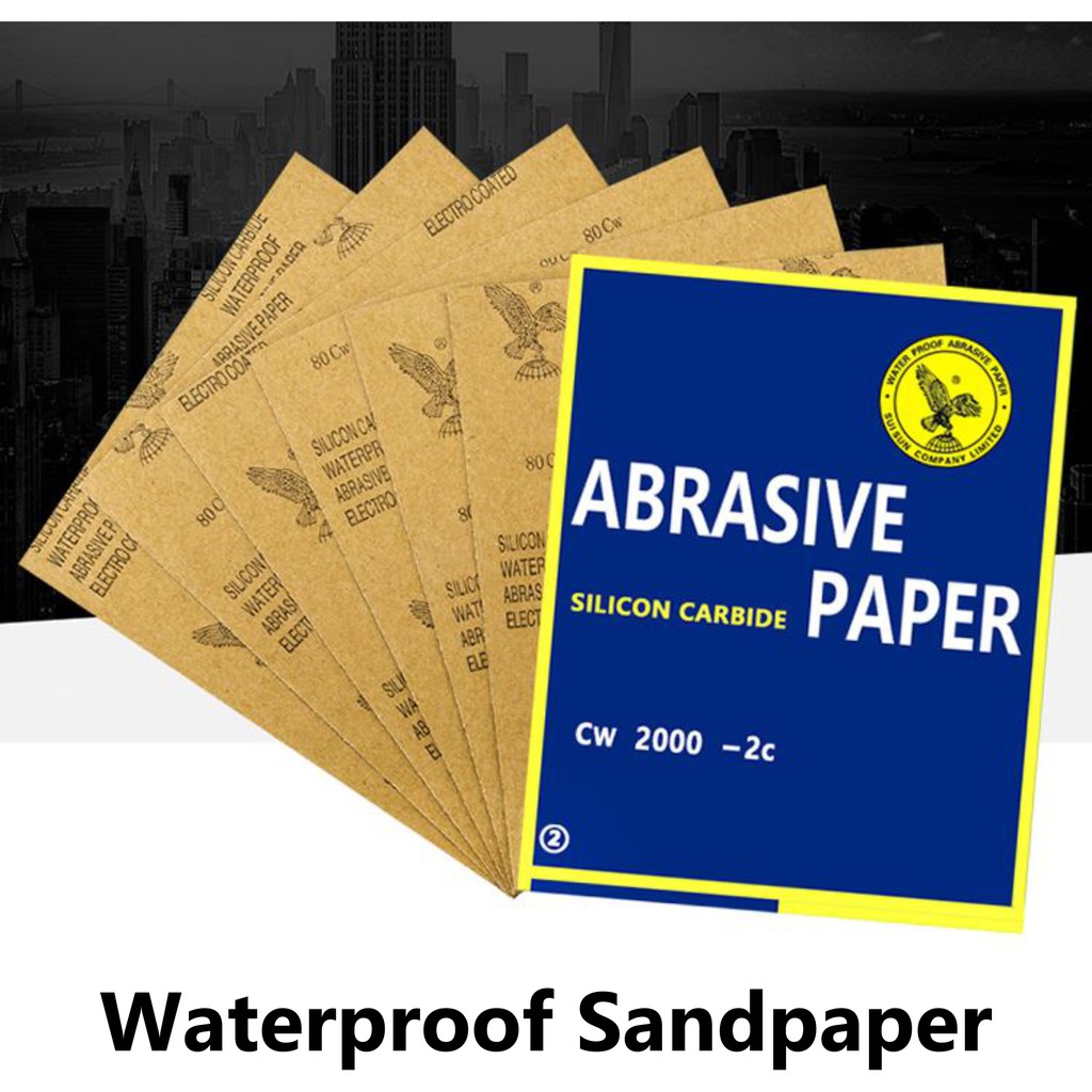 Sandpaper Waterproof Silicone Carbide Electro Coated Sandpaper Eagle Brand Hong Kong Shopee