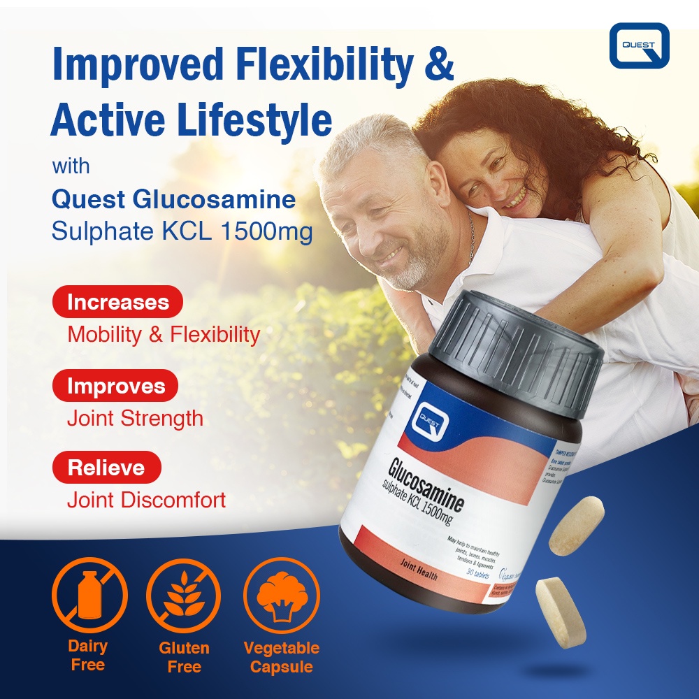 Quest Glucosamine Sulphate KCL 1500mg Increases Mobility