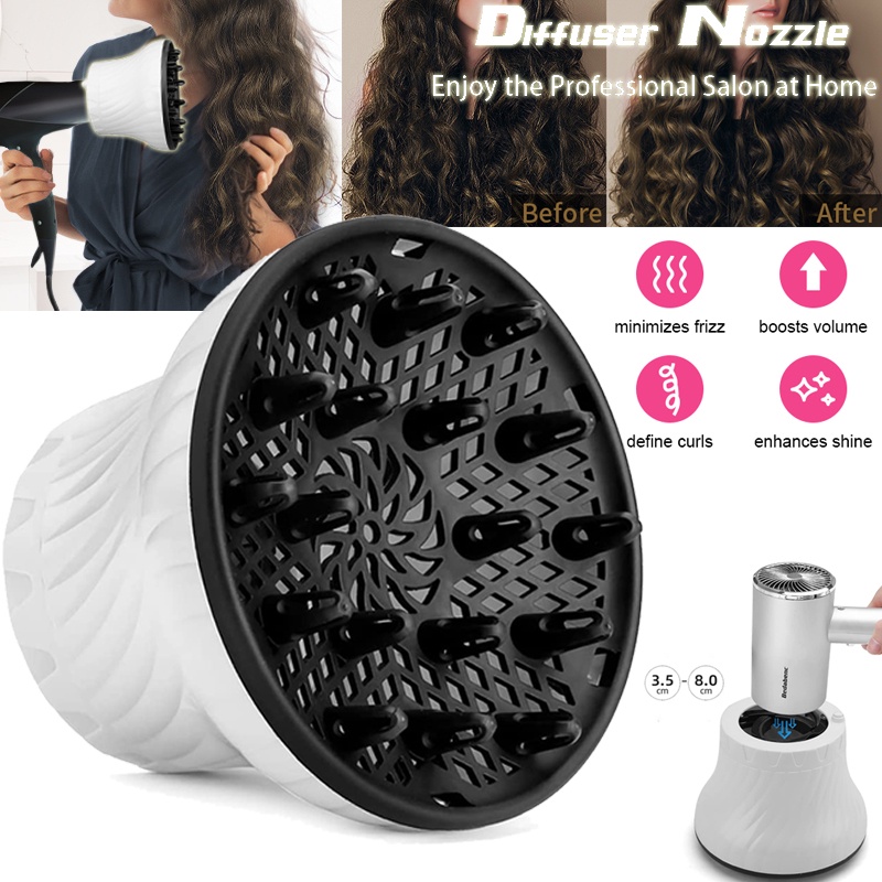 Universal Hair Dryer Diffuser – Adjustable 1.4–2.6" Attachment for Curly, Wavy & Thick Hair