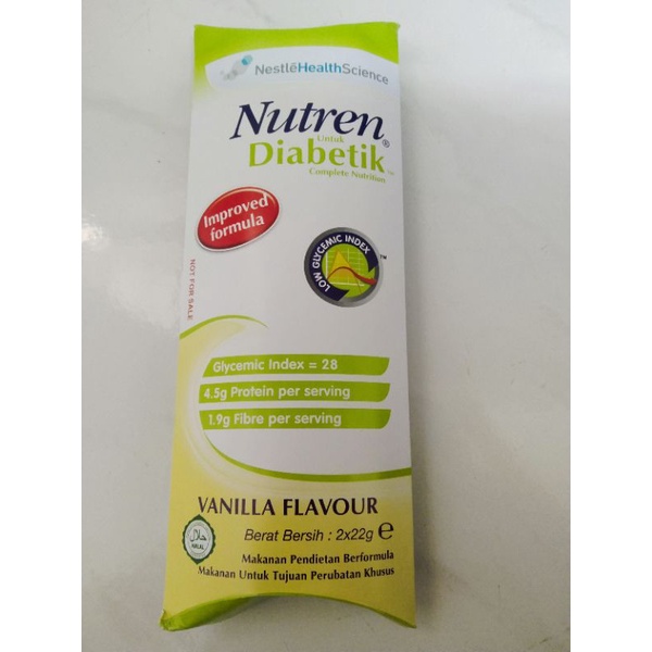 nutren diabetik sachet 2 x 22g exp 31/3/2022