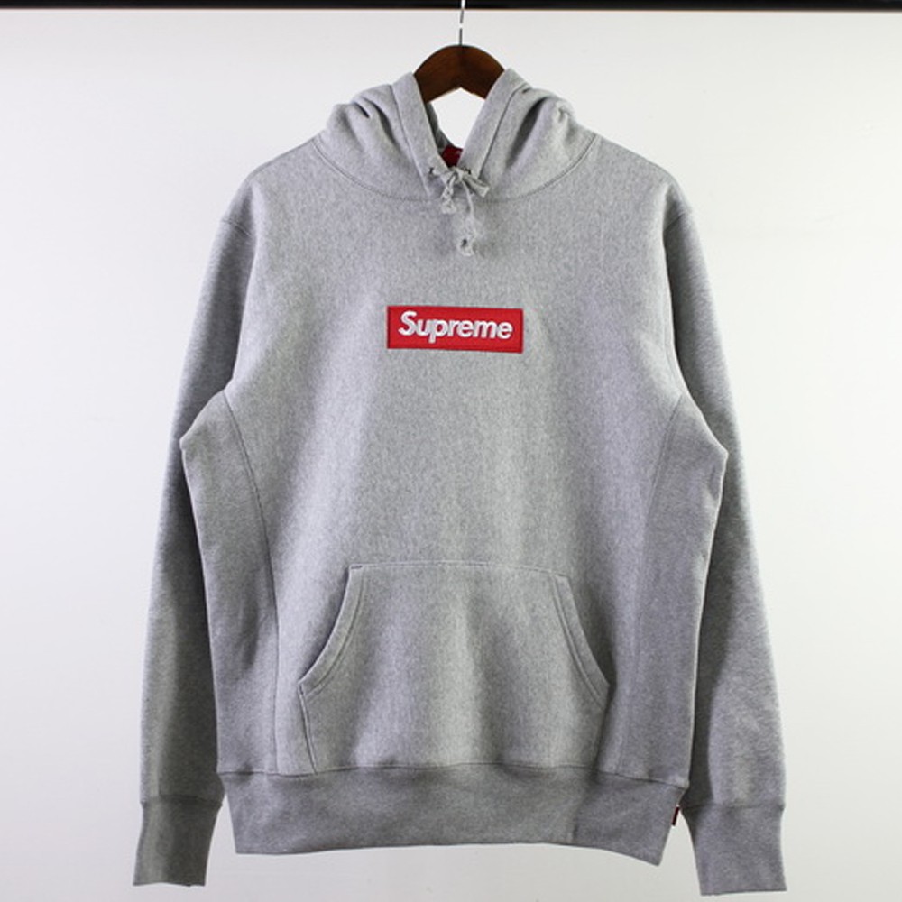 supreme gray box logo hoodie