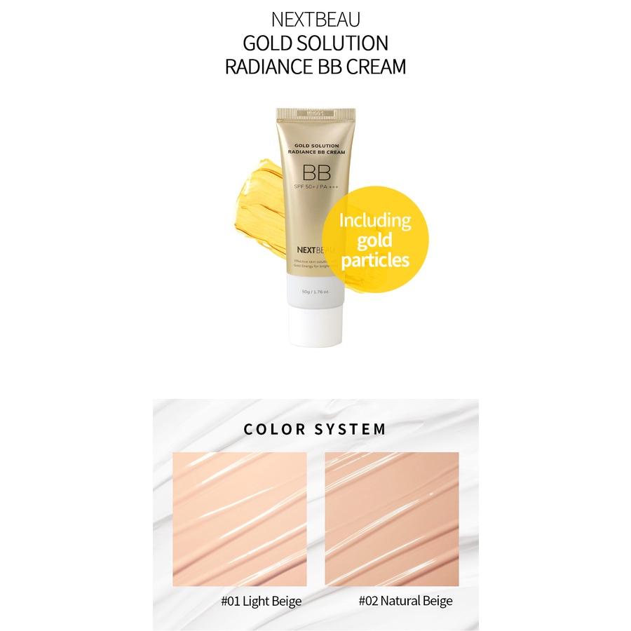 NEXTBEAU Gold Solution Radiance BB Cream SPF50+PA+++ 50g | Shopee Malaysia