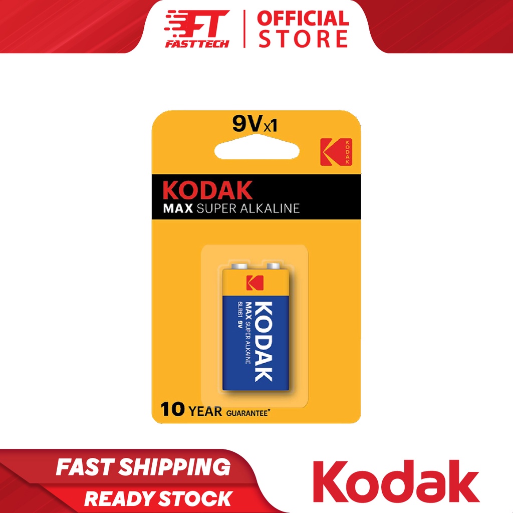 Kodak Max Super Alkaline 9v Battery 1pack Shopee Malaysia 4187