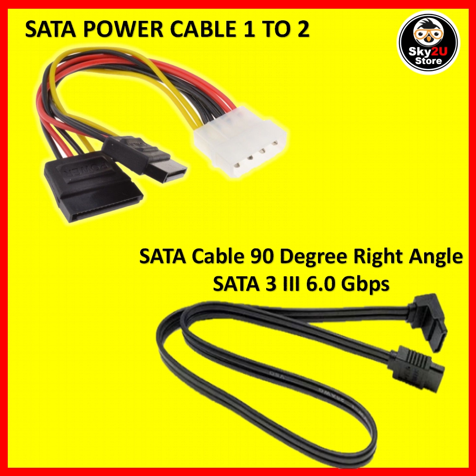 SATA Cable 90 Degree Right Angle 40cm SATA 3 III 6.0 Gbps Shopee Malaysia
