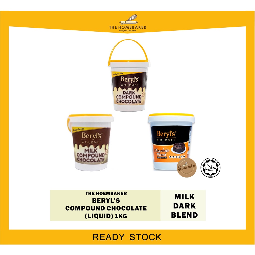 Beryls Gourmet Liquid Milk / Dark / Blend Compound Chocolate / Halal / Home Baker Shopee Malaysia