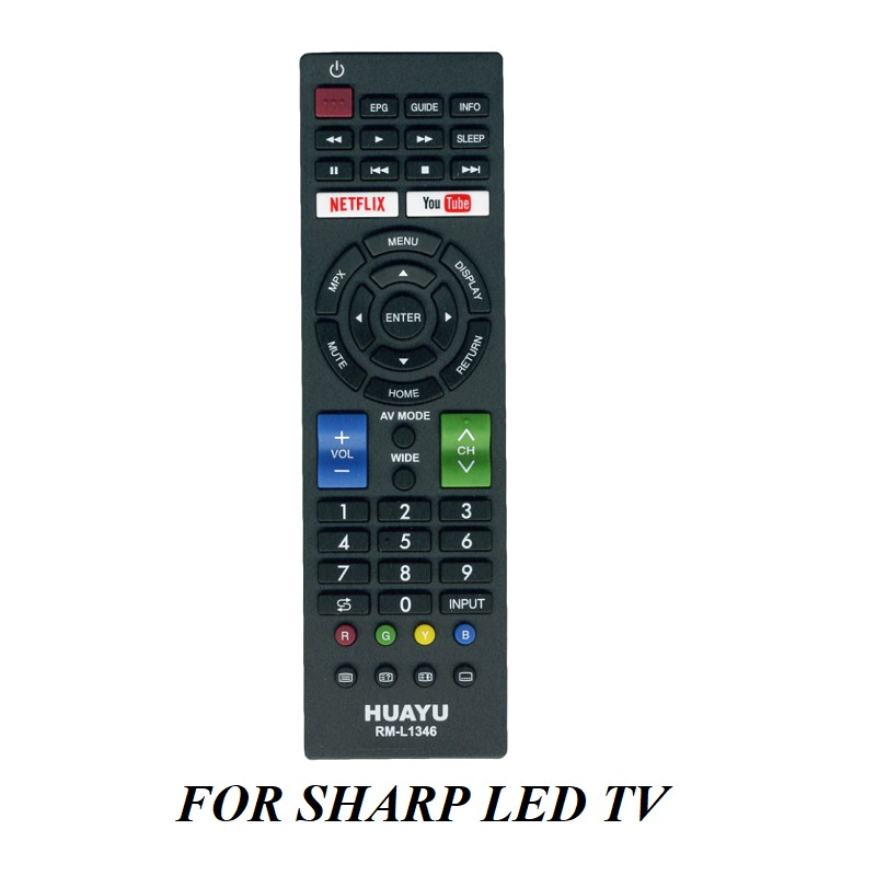HUAYU RML1346 Replacement Remote Control For SHARP SMART 3D NETFLIX TV