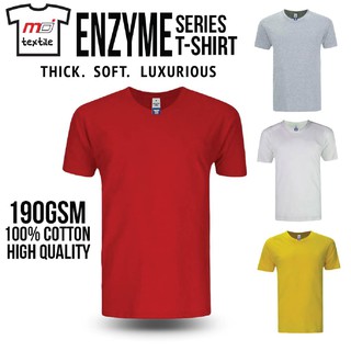 MD Textile Enzyme Series (210gsm) Plain T-Shirt 100% Cotton Short Sleeve Round Neck T Shirt  4 Colours