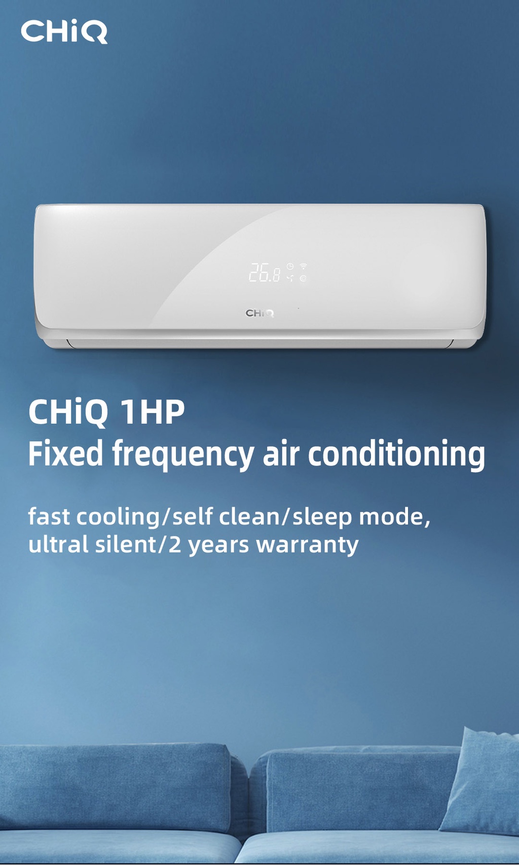 CHiQ Non-Inverter Air Cond R32 Air Conditioner 9K-12K BTU Fast Cooling ...