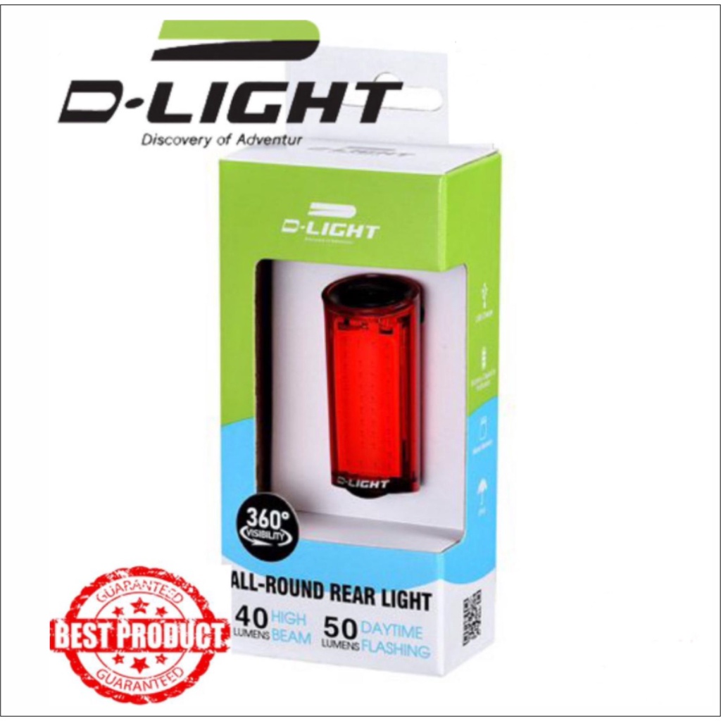 D-Light USB Rechargeable 3 Red Leds Bicycle Light - 9222