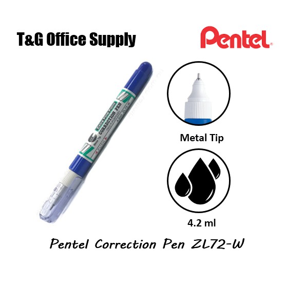 Pentel Correction Pen/Liquid ZL72W (4.2ml) Shopee Malaysia