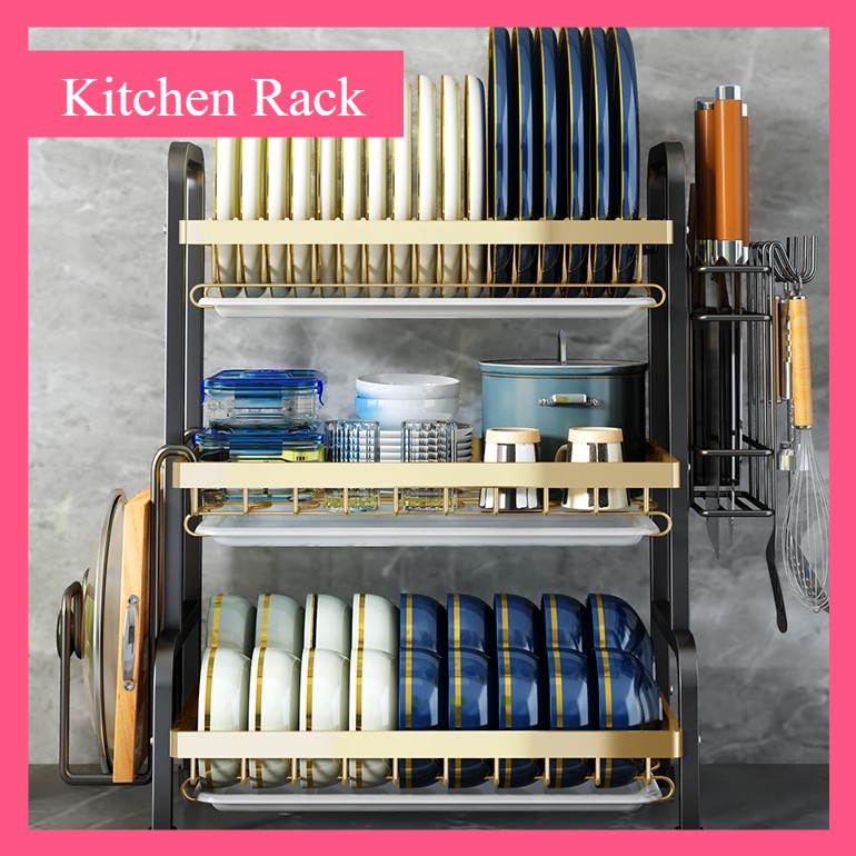 Kitchen Rack Dish Rack Dish Drainer Stainless Steel Storage Rack with
