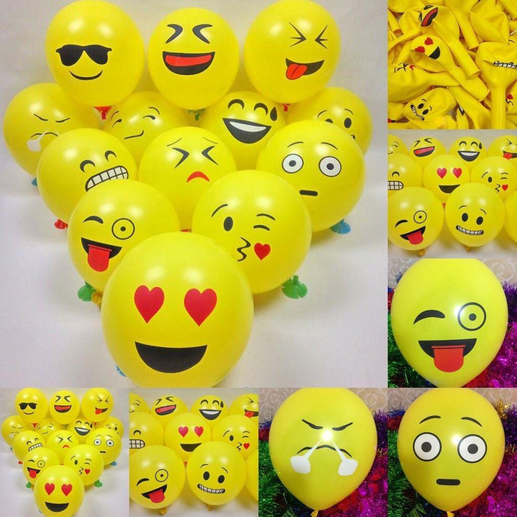 20/10Pcs Latex Cute Emoji Face Balloons For Festival ...