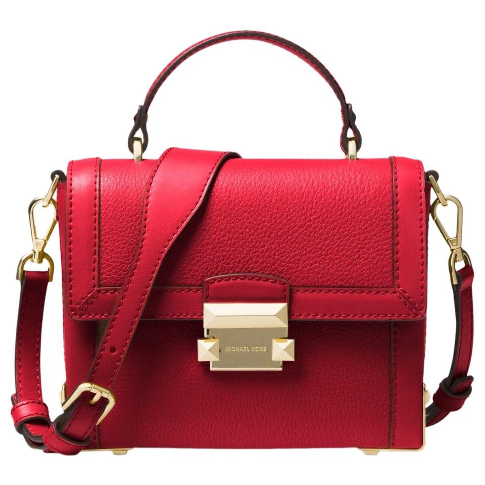 michael kors jayne small pebbled leather trunk bag